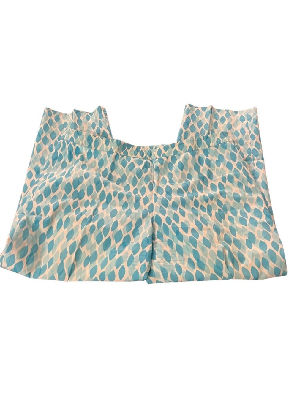 Michael Kors Womens Blue & White Printed Wide-Leg Pants Size XL Made in Italy